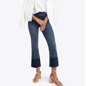 Spanx Cropped Flare Jean-Blue Jean-High Waist-Raw Hem-Women XL